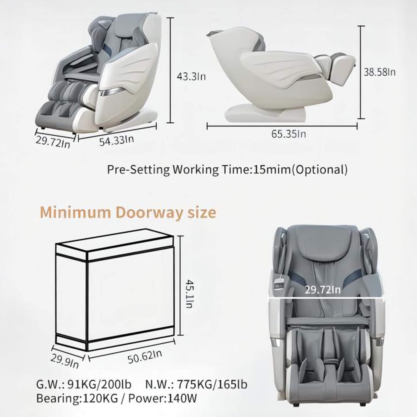Bosscare Premium Zero Gravity Massage Chair – AI Voice Control, Full Body Shiatsu