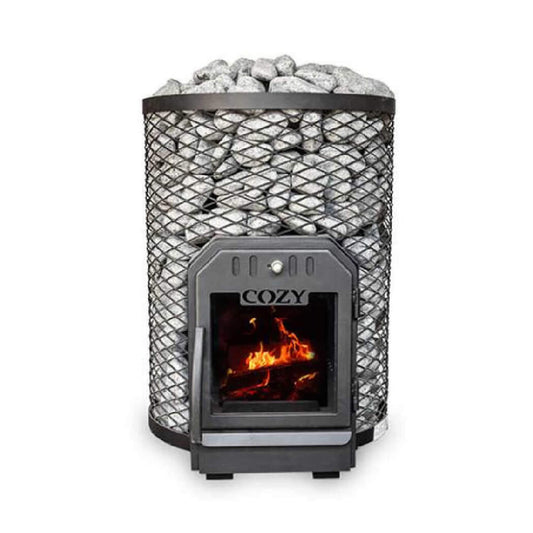 Cozy Heat O Floor Mount Wood-Burning Sauna Stove With Sauna Stones