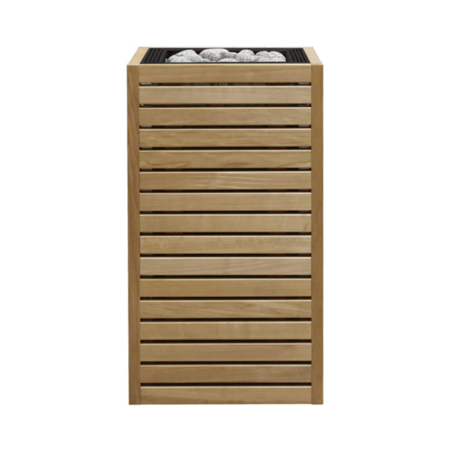 Calentador de sauna exterior de madera de álamo Huum Core Thermo-Aspen con controlador local UKU y piedras