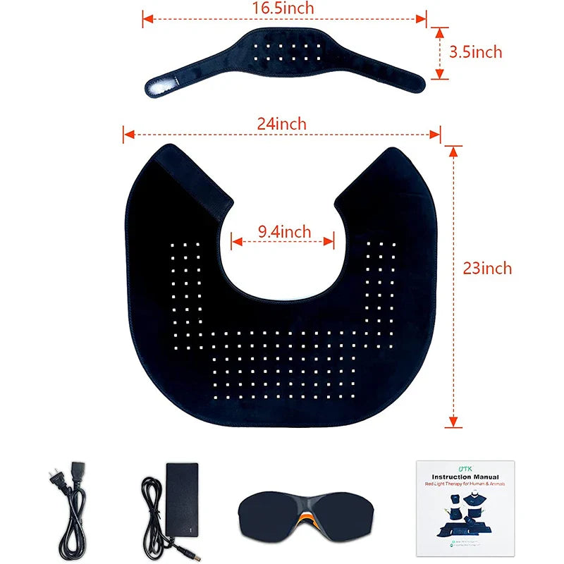 Envoltura de terapia de luz roja para aliviar el dolor de cuello y hombros