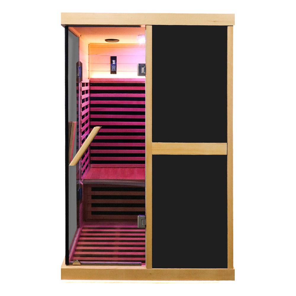 2-Person FAR Infrared Sauna Room – Premium V-Shape Design with Bluetooth & Glass Doors