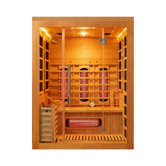 Sauna híbrida de interior Rövia Aurora™ para 3 personas