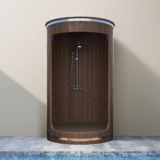 SaunaLife Model R3 Premium Barrel Outdoor Shower