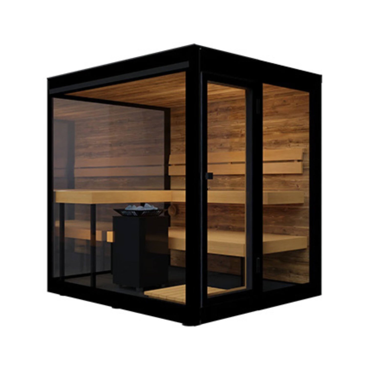 Thermasol Vue 4-Person Outdoor Mirrored Glass Sauna- Built to order
