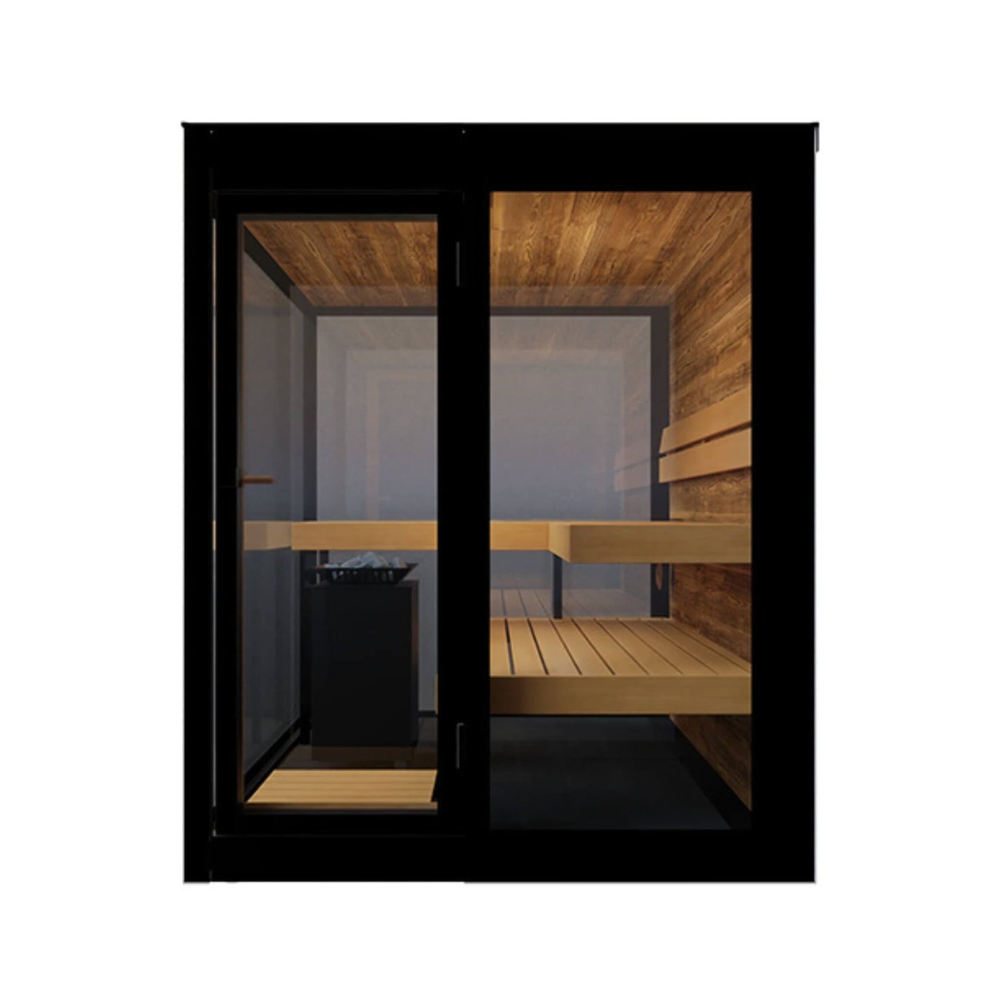 Thermasol Vue 4-Person Outdoor Mirrored Glass Sauna- Built to order