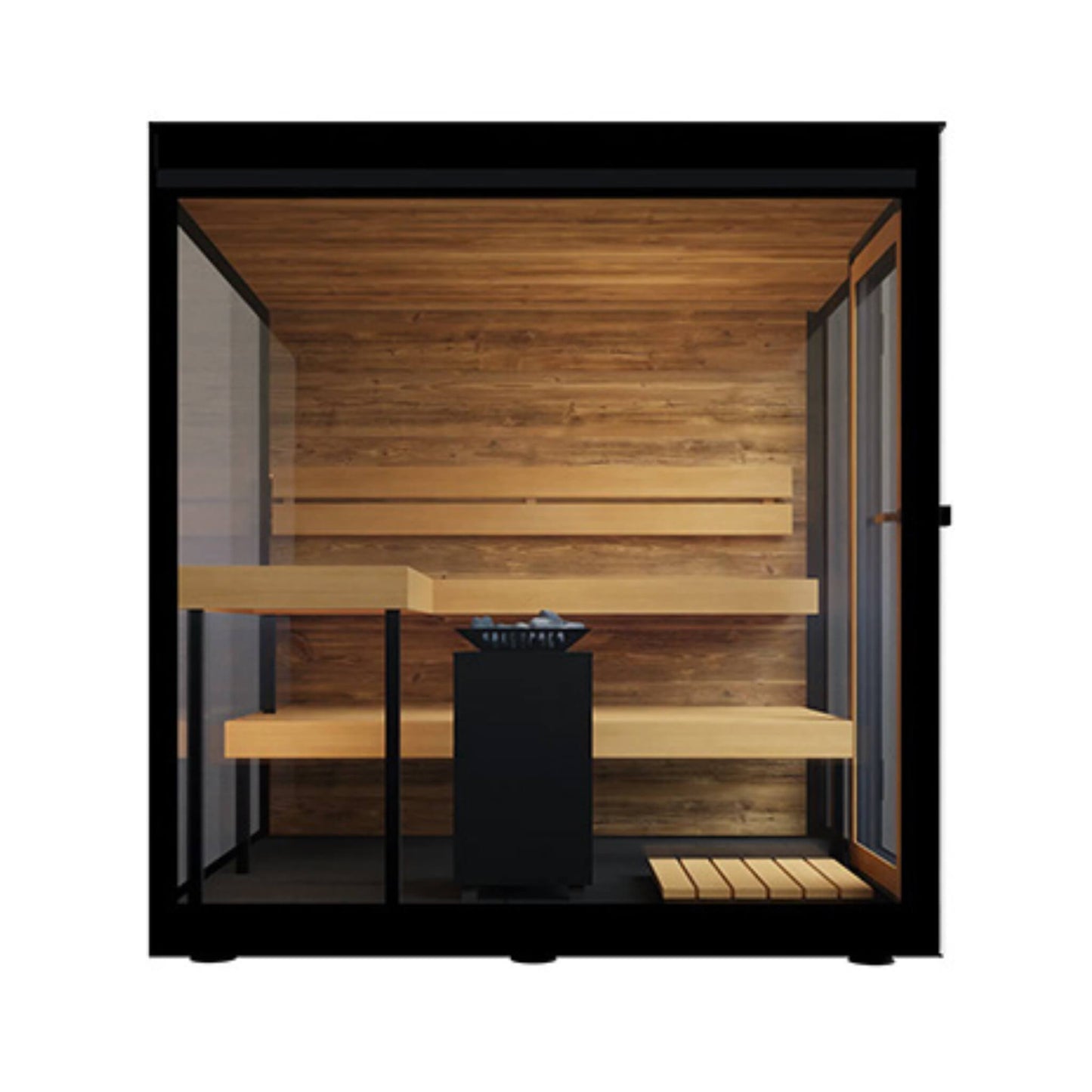 Thermasol Vue 4-Person Outdoor Mirrored Glass Sauna- Built to order
