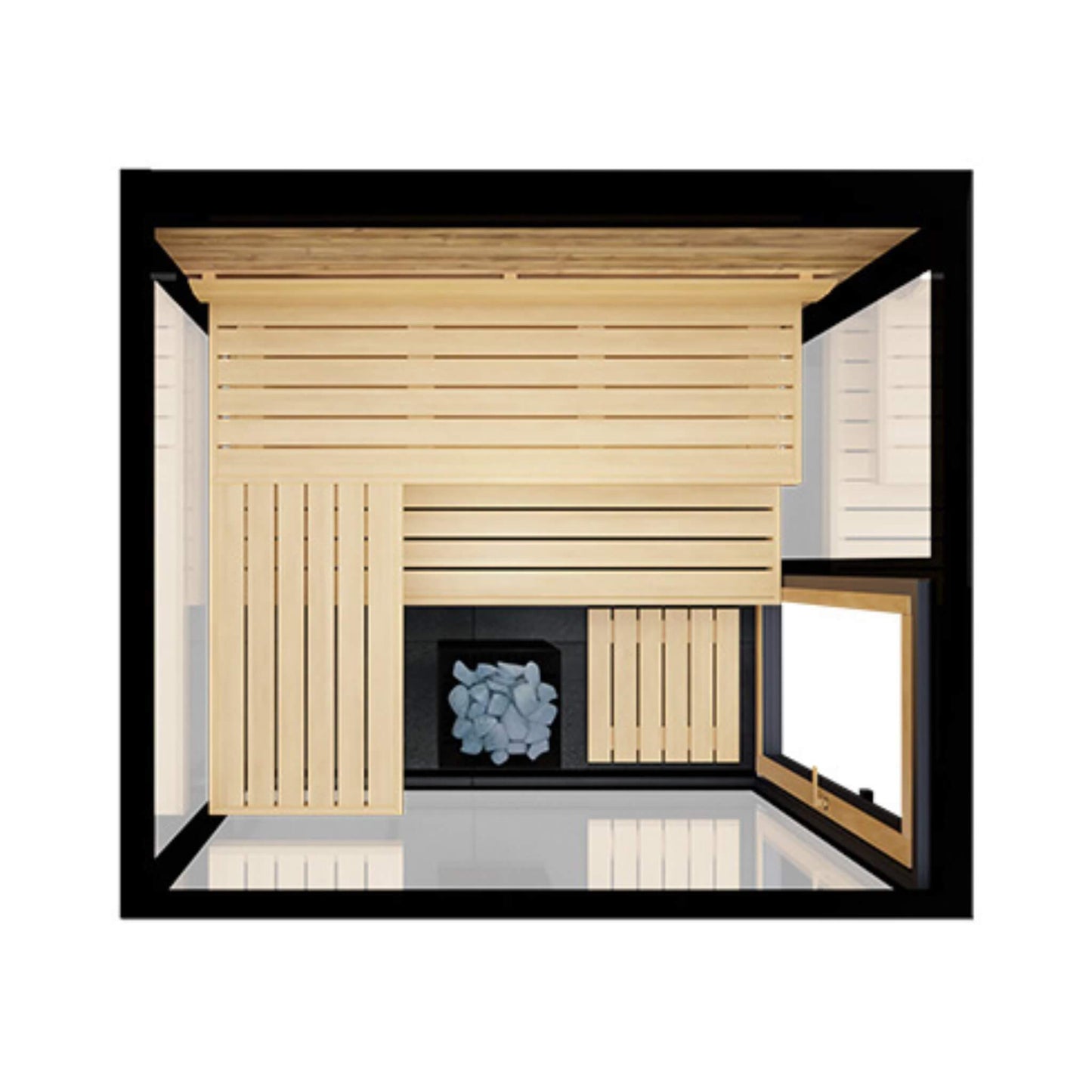 Thermasol Vue 4-Person Outdoor Mirrored Glass Sauna- Built to order