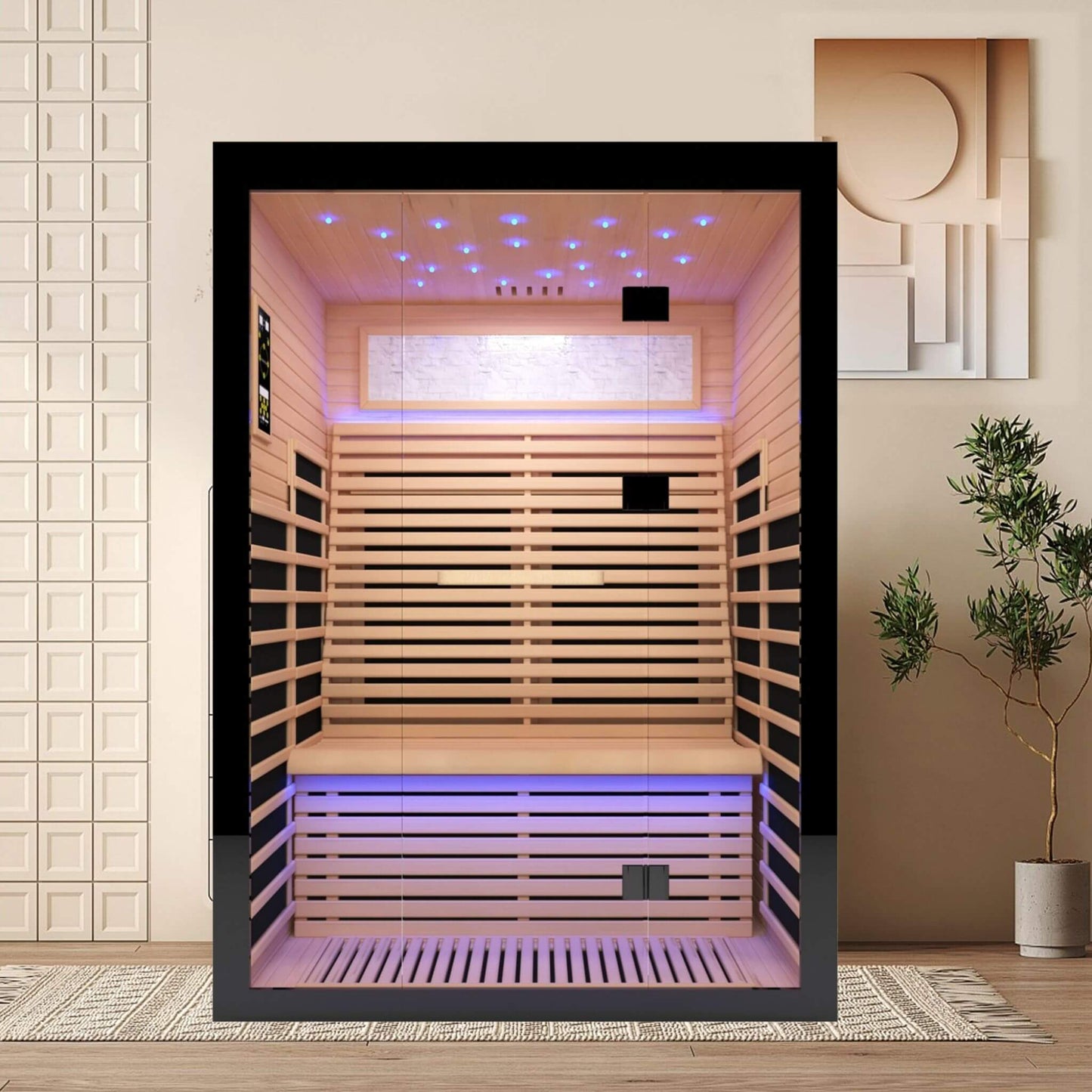 Sauna de infrarrojos lejanos de lujo para dos personas de cicuta canadiense Thermora