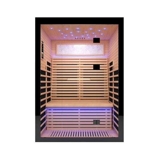 Sauna de infrarrojos lejanos de lujo para dos personas de cicuta canadiense Thermora