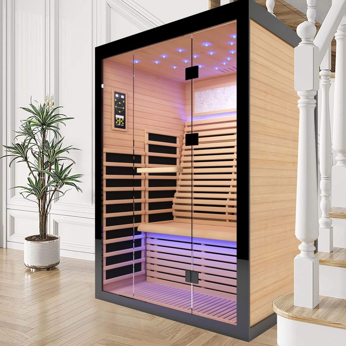 Sauna de infrarrojos lejanos de lujo para dos personas de cicuta canadiense Thermora