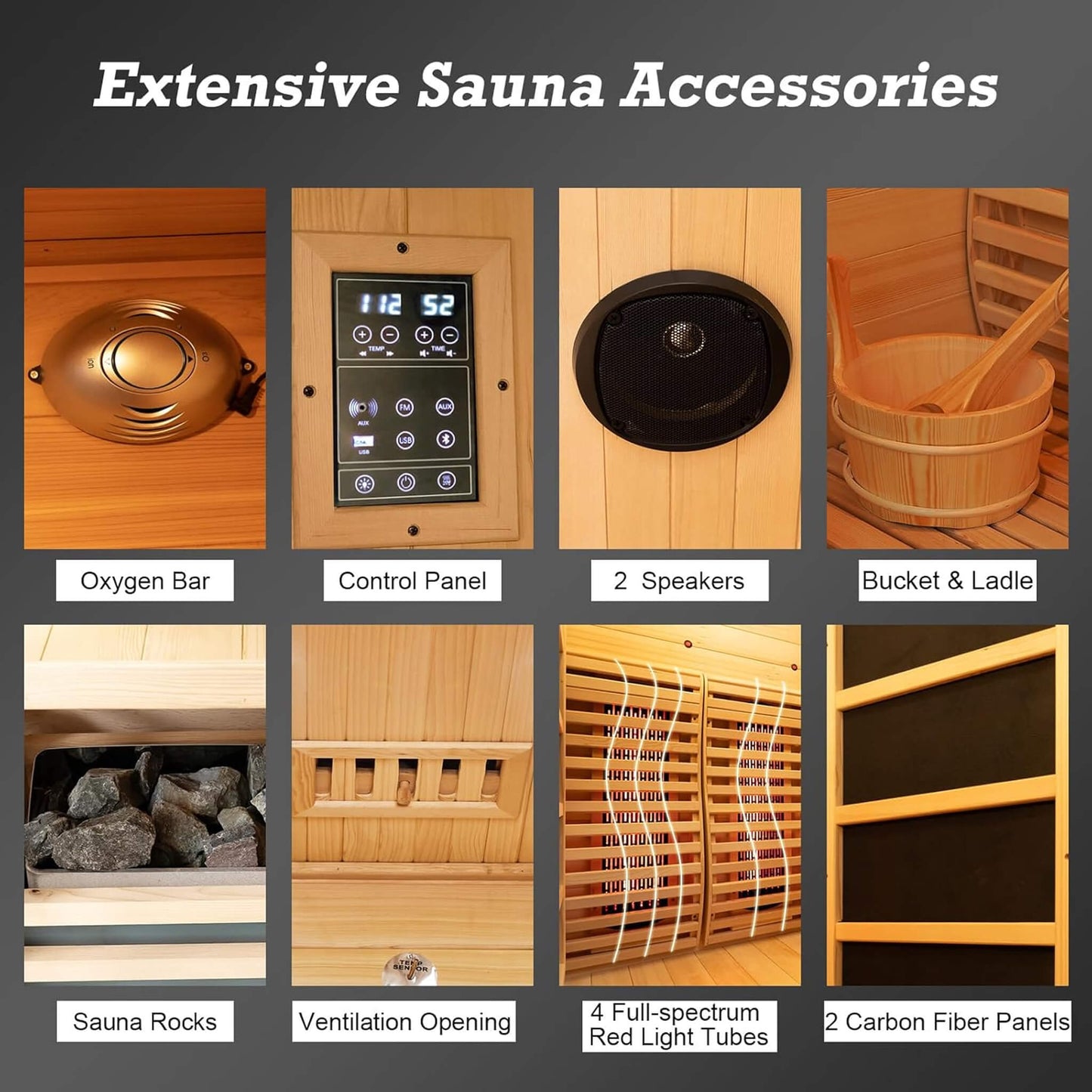 Sauna híbrida de interior para 2 personas Rövia Luma™