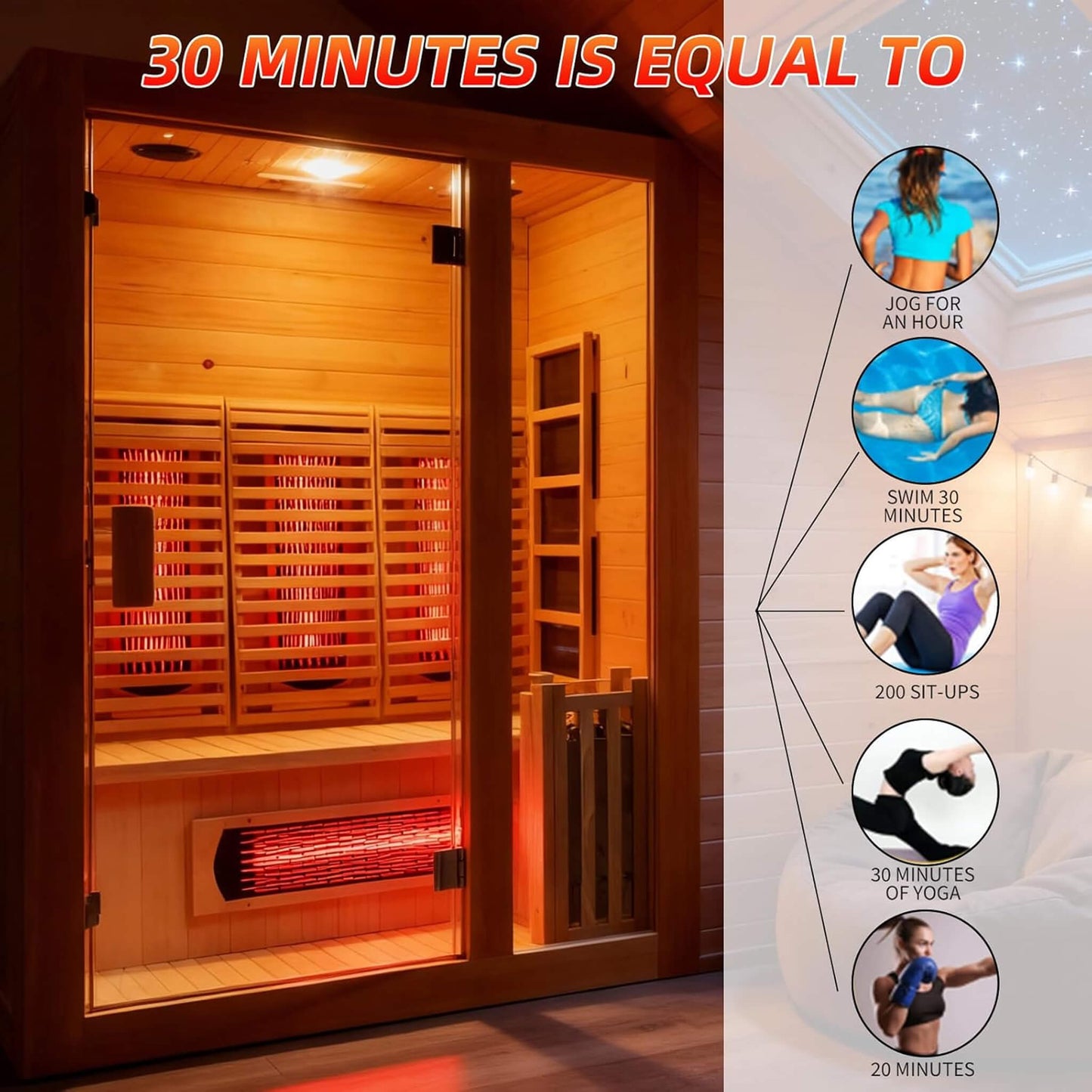 Sauna híbrida de interior para 2 personas Rövia Luma™