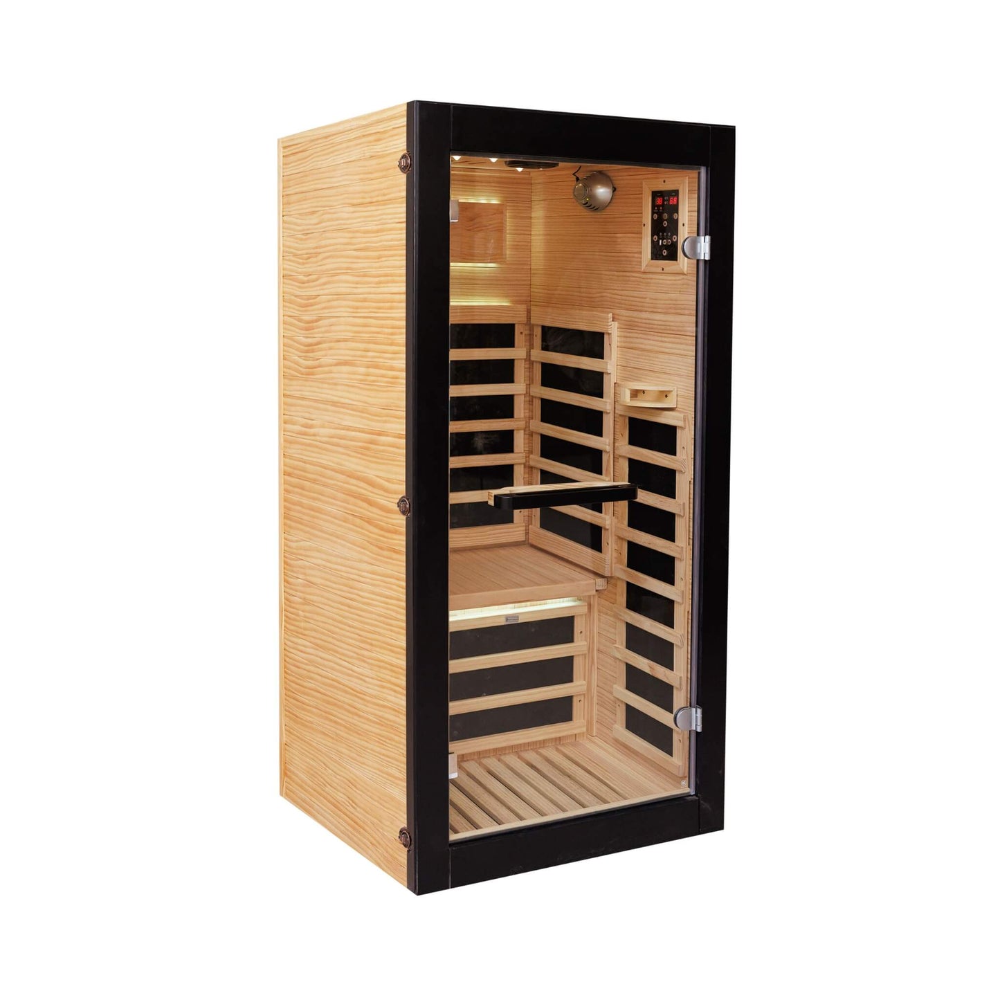 Cabina de sauna infrarroja individual de pino chileno Thermora Solara